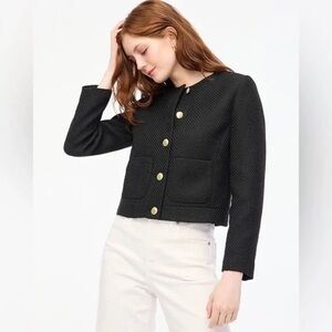 J. Crew Tweed Lady Jacket, Black Blazer Size 6